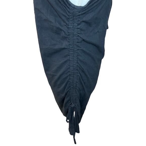 Adore me black open back swim coverup swimwear ruched casual resort minimalist - Picture 4 of 6